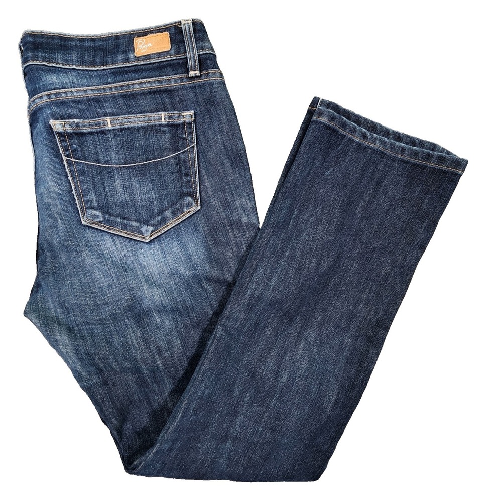 Paige Skyline Straight Leg Jeans Dark Wash Denim Size 30 Mid Rise Classic Fit